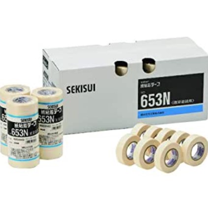 紙粘着テープNo.653N  1 2 mm × 18 m　1 箱 (100巻) 【積水化学工業】