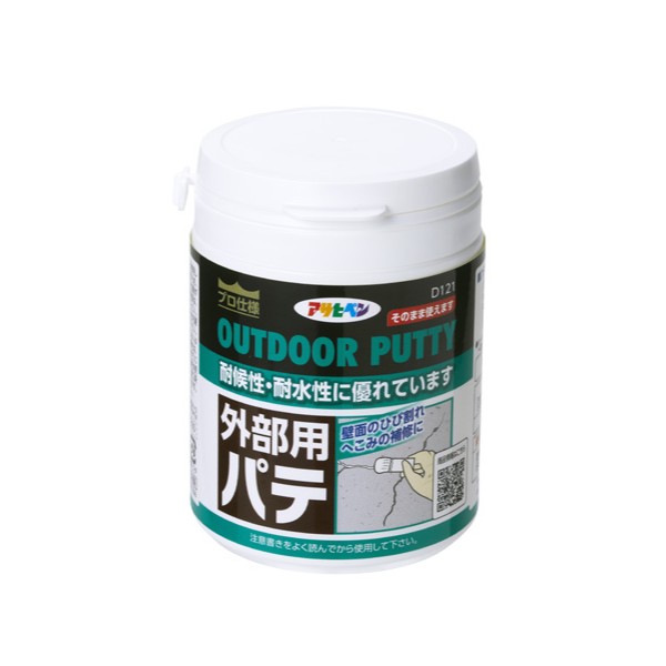 外部用パテ　225ml　ホワイト【アサヒペン】