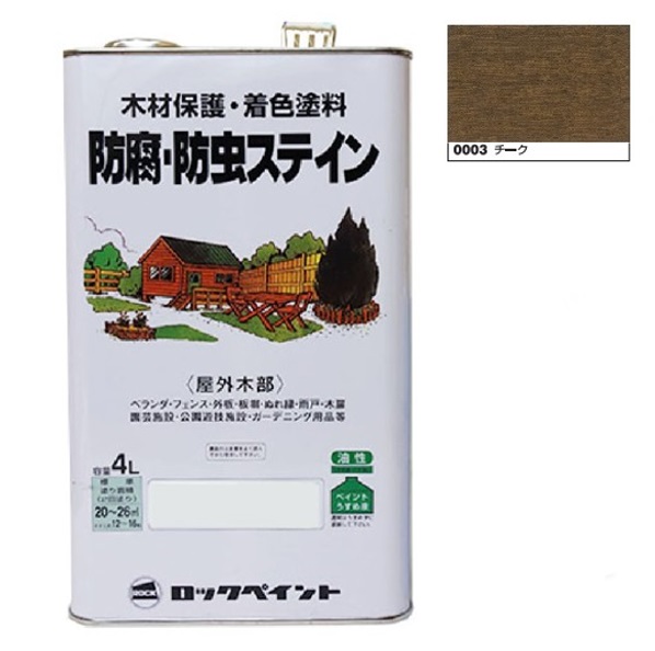キシラデコール同等品　ナフタデコール 防腐・防虫ステイン　4Ｌ　チーク(H85-0003)【ロックペイント】