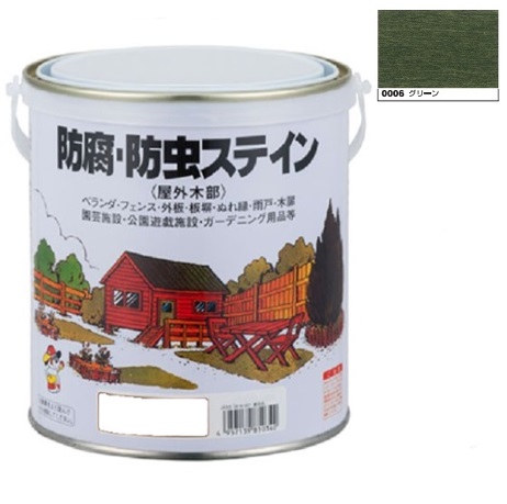 キシラデコール同等品　ナフタデコール 防腐・防虫ステイン  0.7Ｌ　グリーン(H85-0006)【ロックペイント】
