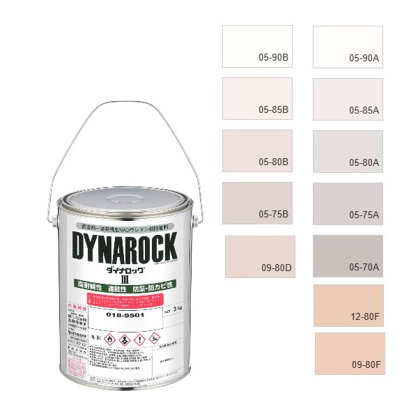 ダイナロックIII 　3kg　調色（淡彩）日塗工色見本帳NO.5～10　018-9010（1204ベース）【ロックペイント】