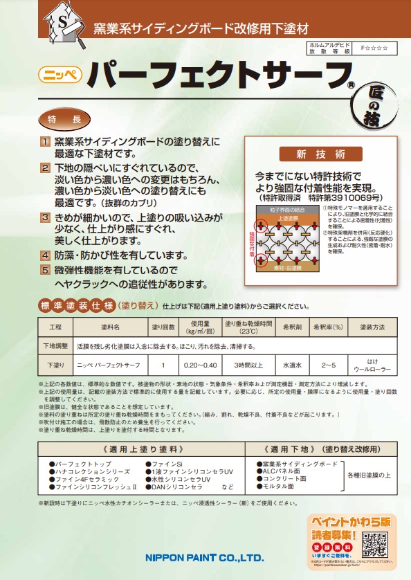 パーフェクトサーフ　15kg　白（ホワイト）【日本ペイント】★