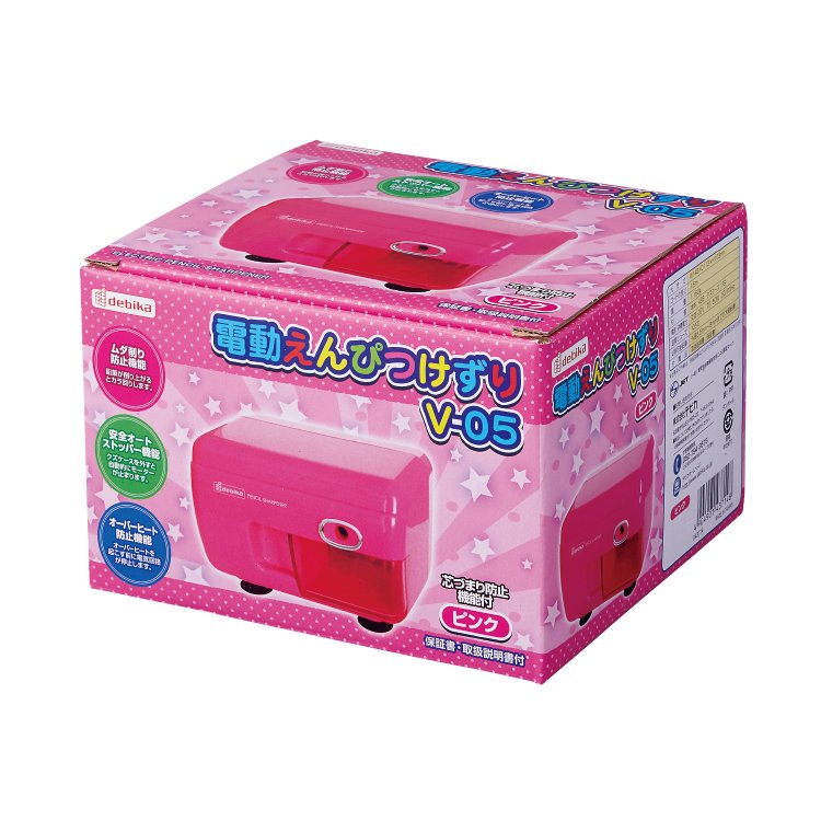 電動えんぴつけずり　Vー05　ピンク（043714）　1個【デビカ】