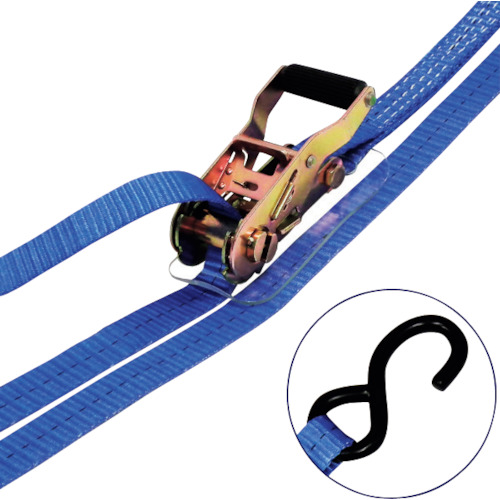 FREAK ラッシングベルト青 S字フック0.4ton 幅25mm×長さ0.5+3m (75375 )【フリーク】