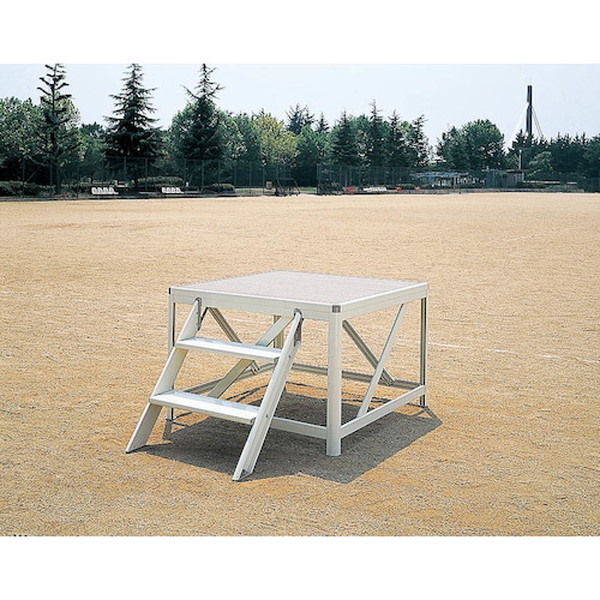 ハセガワ　アルミ朝礼台　幅９０ｃｍ　天板高さ０．６ｍ　DR-09　(11041）【長谷川工業（株）】※個人宅不可