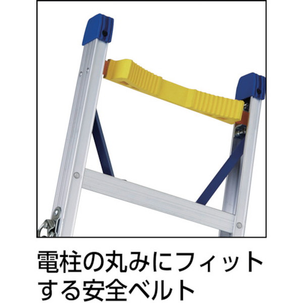 ハセガワ　電柱昇降用１連はしご　２．４５ｍ　安全ベルト、バンド付　LQ1-24Ba (10463)【長谷川工業（株）】※個人宅不可