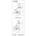 ハンマー　ねじ込み式旋回式ゴムキャスター　７５ｍｍ　ストッパー付（413SA-R75）232-7716