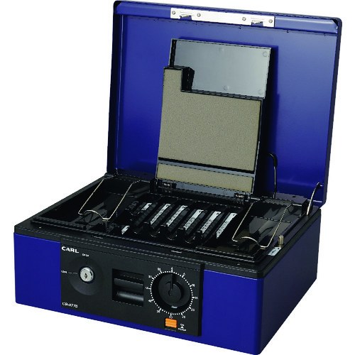 カール　手提げ金庫　キャッシュボックス　ＣＢ－８７７０　ブルー　Ａ４サイズ　（CB8770）【カール事務器（株）】
