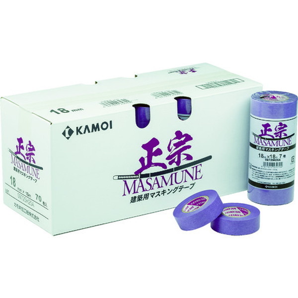 カモ井　マスキングテープ建築塗装 正宗 12mm（10巻入）　（MASAMUNEJAN12）102-6175