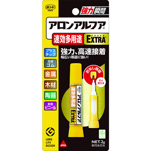 コニシ　ボンドアロンアルファ　ＥＸＴＲＡ　速効多用途　２ｇ　＃０４６１２（NO04612）　335-0681