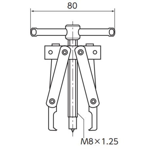 ＫＴＣ　アーマチュアベアリングプラー　ボルト長さ１００ｍｍ　幅８０ｍｍ（ABU1935）