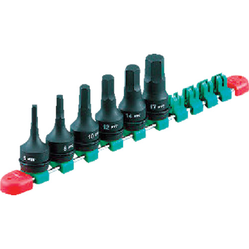 ＫＴＣ　１２．７ｓｑ．インパクトレンチ用ヘキサゴンレンチセット［６コ組］（TBTP406P）