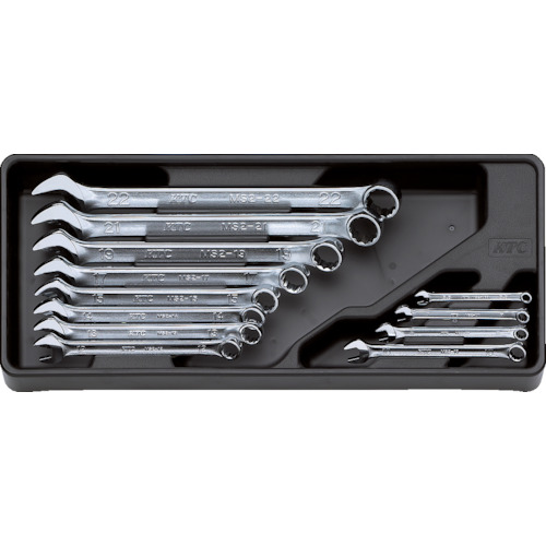 ＫＴＣ　コンビネーションスパナセット　コンビネーションレンチセット（１２本組）　１２角　樹脂成形トレイ付き（TMS212）