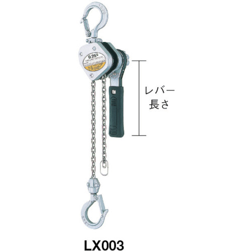 キトー　レバーブロック　ＬＸ形　５００ｋｇｘ１．２ｍ（LX005）