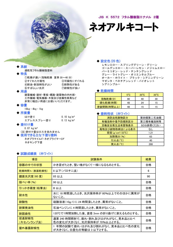 ネオアルキコート NO.130 シアニングリーン 4kg【川上塗料】