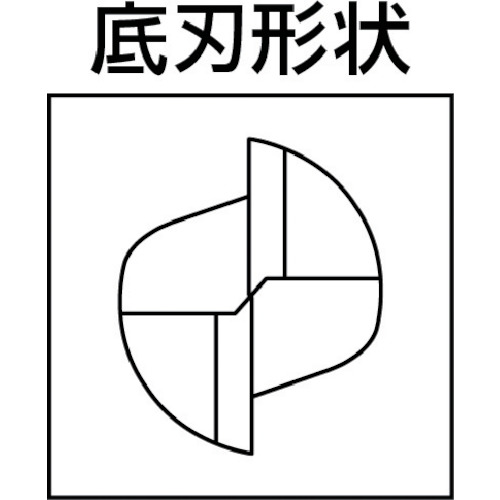 三菱　アルミニウム加工用２枚刃超硬エンドミル（Ｍ）　外径５．０（C2MHAD0500）759-7533 【三菱マテリアル（株）】