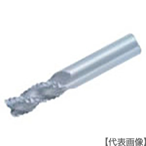 三菱Ｋ　３枚刃アルミ加工用　超硬ラフィングスクエアエンドミルミディアム刃長（Ｍ）４ｍｍ（688-4075）【三菱マテリアル（株）】