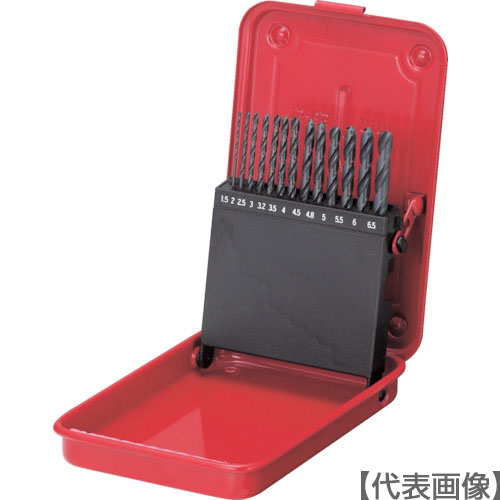 三菱Ｋ　ＳＥＴ　鉄工用　ハイスドリルセット　（スチールケース　４１本入）（SET41）108-1390【三菱マテリアル（株）】