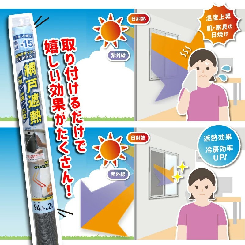 網戸遮熱シート　SDWS-0220　94ｃｍ×2ｍ　4977932286696【明和グラビア】
