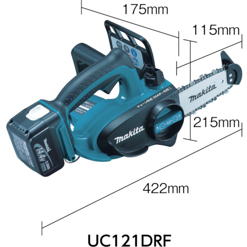 マキタ　充電式チェーンソー（UC121DRF）