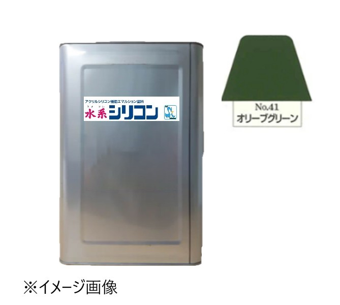 水系シリコン艶有　No.41　オリーブグリーン　15kg【水谷ペイント】