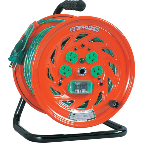 日動　特殊機能付電工ドラム　アースチェックリール　アース漏電しゃ断器付　３０ｍ（GNFEB34）※代引き決済不可