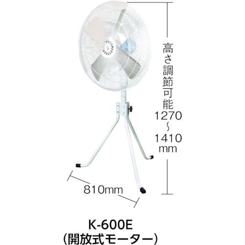 日動　大型工場扇　開放式アース付ポッキンプラグ仕様（K600E）※代引き決済不可