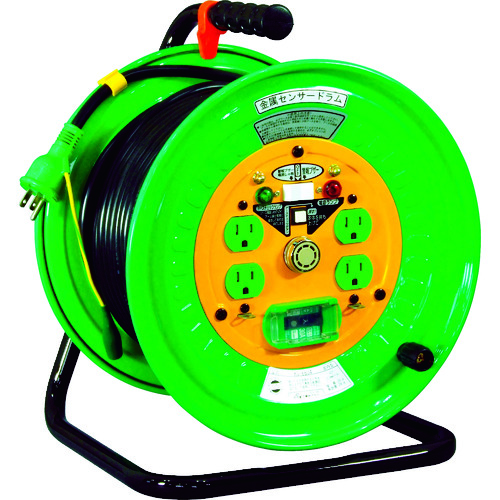 日動　金属センサードラム　漏電保護専用ブレーカ付　３０ｍ（KSEB34）【日動工業（株）】※代引き決済不可