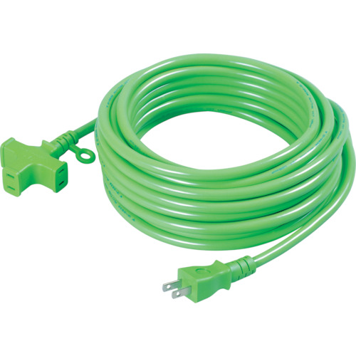 日動　十字トリプル延長コード　アース無し　１０ｍ　緑（MRS10G）※代引き決済不可