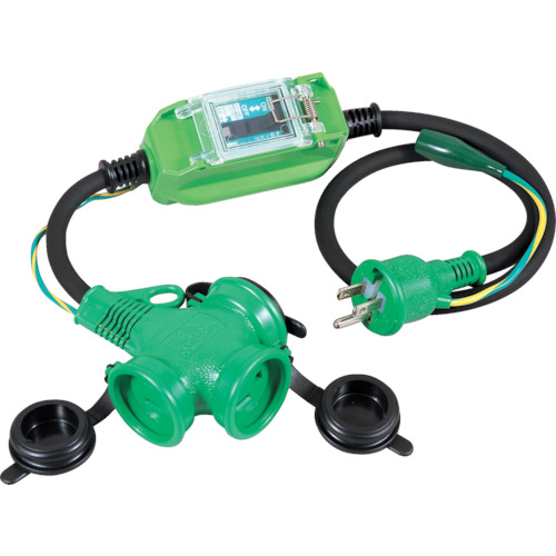 日動　防雨型ポッキン延長ブレーカ　１００Ｖ　漏電しゃ断器付　１ｍ（PBWEBT）※代引き決済不可