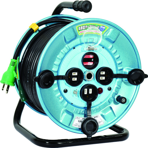 日動　電工ドラム　屋外型　オープンリール　過負荷漏電保護兼用ブレーカ付　３０ｍ（PWOEK33）【日動工業（株）】※代引き決済不可