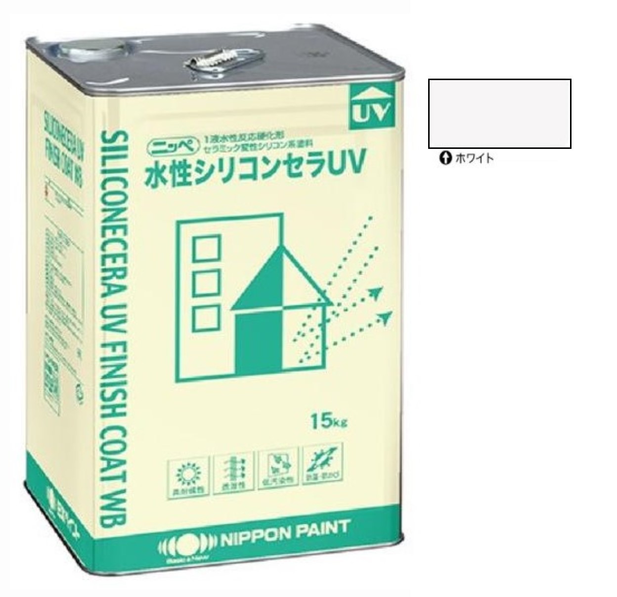 水性シリコンセラUV ホワイト 15kg 【日本ペイント】