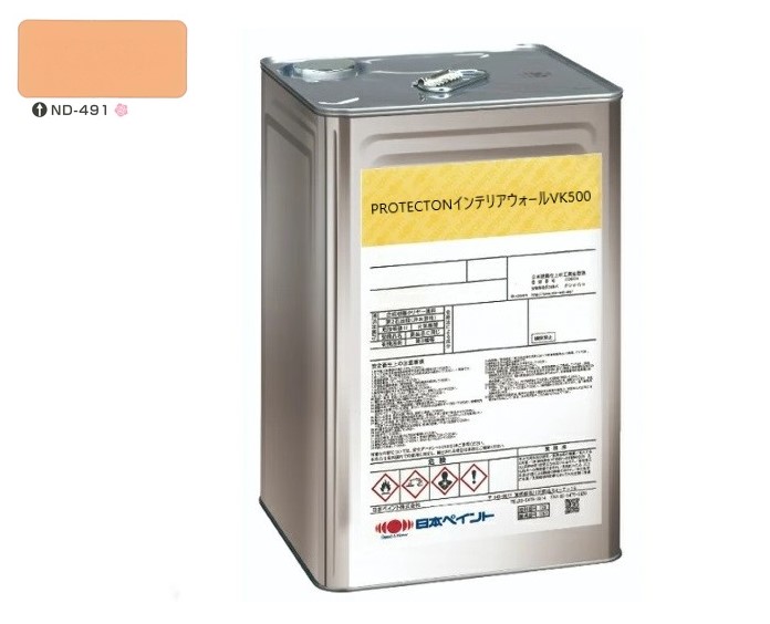 ＰＲＯＴＥＣＴＯＮインテリアウォール　VK500　ＮＤ－４９１　15kg【日本ペイント】室内塗料　ウイルス対策　上塗　淡彩