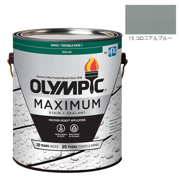 オリンピックマキシマム　ソリッド　3.78L（塗り潰し・半造膜タイプ）No.15 コロニアルブルー【全142色】