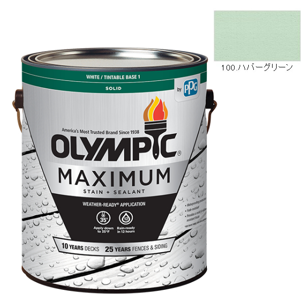 オリンピックマキシマム　ソリッド　3.78L（塗り潰し・半造膜タイプ）No.100 ハバーグリーン【全142色】