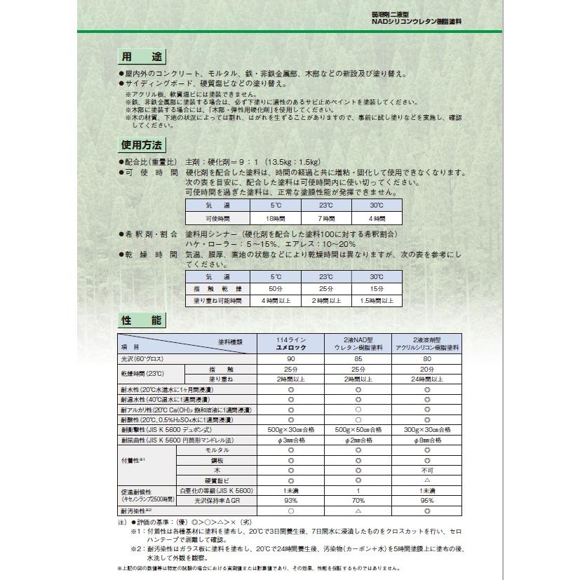 ユメロック　調色　日塗工N-72　主剤のみ　13.5kg　114-9001（0204ベース）【ロックペイント】