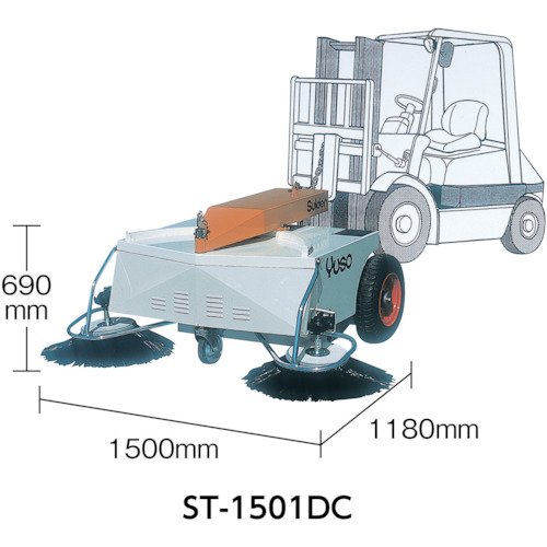 Ｓｕｉｄｅｎ　スイーパー（掃除機）フォークリフト装着型ＳＴ－１５０１ＤＣ（ST-1501DC）460-3001【（株）スイデン】※納期都度問合せ・代引き決済不可