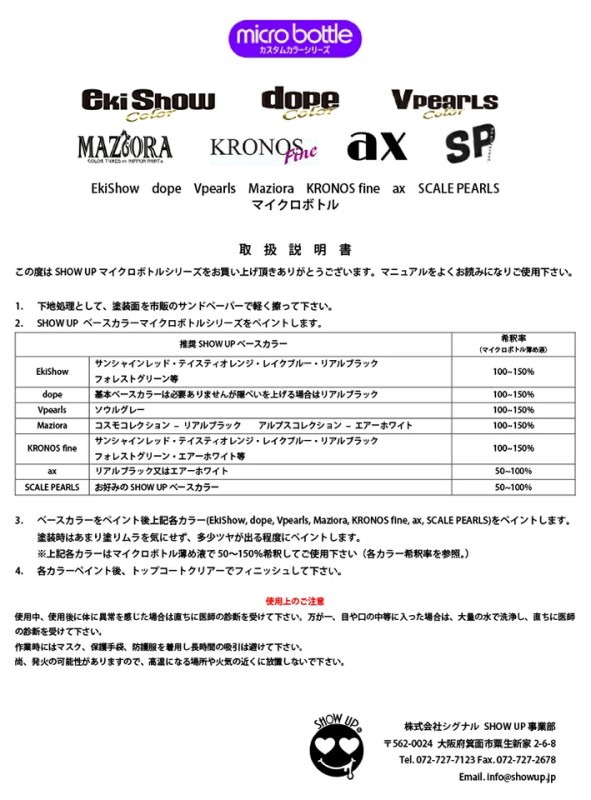 axマイクロボトル　ブルー(axbl-MCB)　15ml【SHOW UP】