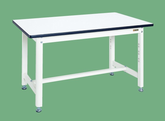 中量作業台（扇形支柱・パールホワイト）（ＫＦ－４９Ｗ）Ｗ１２００×Ｄ７５０×Ｈ７００【サカエ】※代引決済不可、個人宅配送不可