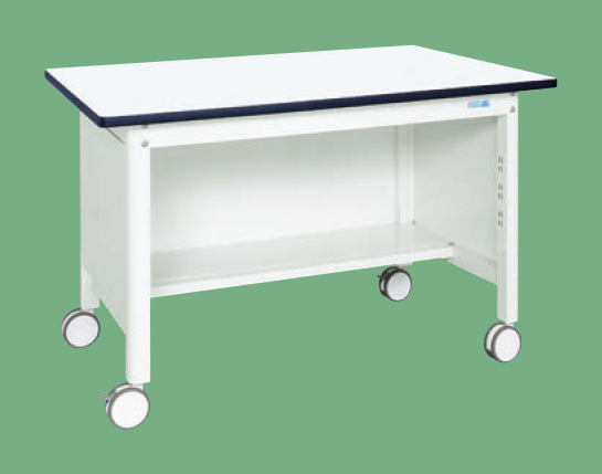 中量作業台（扇形支柱,移動式,三方パネル）（ＫＦ－４９ＰＲＤＷ）Ｗ１２００×Ｄ７５０×Ｈ７７６【サカエ】※代引決済不可、個人宅配送不可