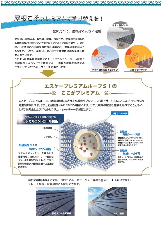 エスケープレミアムルーフsi　RC-101ブリックレッド　艶有　16kgセット【エスケー化研】＊代引決済不可、キャンセル不可