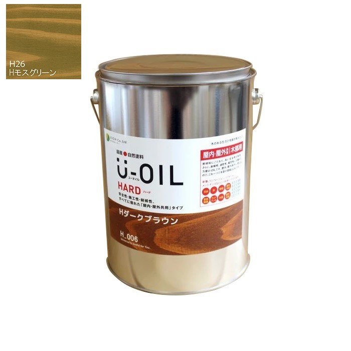 U-OIL(ユーオイル)　ハード　モスグリーン（Ｈ26）3.8Ｌ【株式会社シオン】屋内・屋外共用