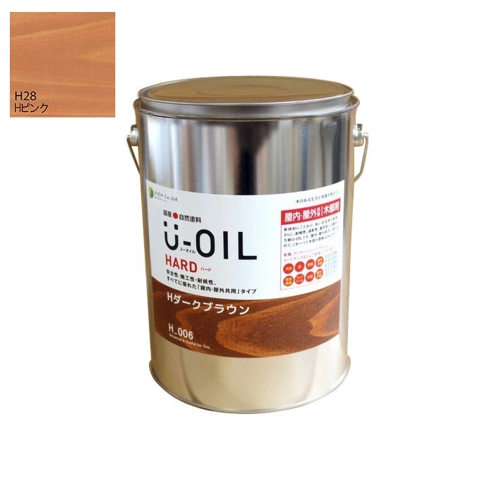 U-OIL(ユーオイル)　ハード　ピンク（Ｈ28）3.8Ｌ【株式会社シオン】屋内・屋外共用