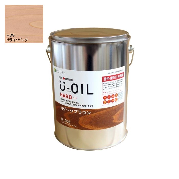 U-OIL(ユーオイル)　ハード　ライトピンク（Ｈ29）3.8Ｌ【株式会社シオン】屋内・屋外共用
