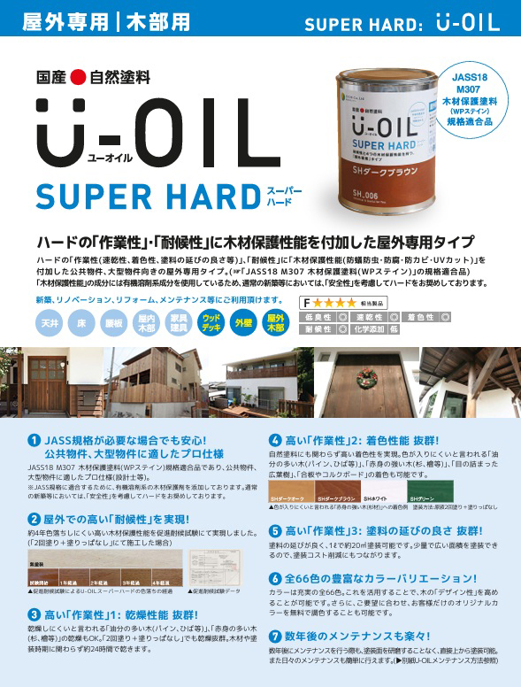 U-OIL(ユーオイル)　スーパーハード　バニラ（SＨ46）170ml【株式会社シオン】屋外専用