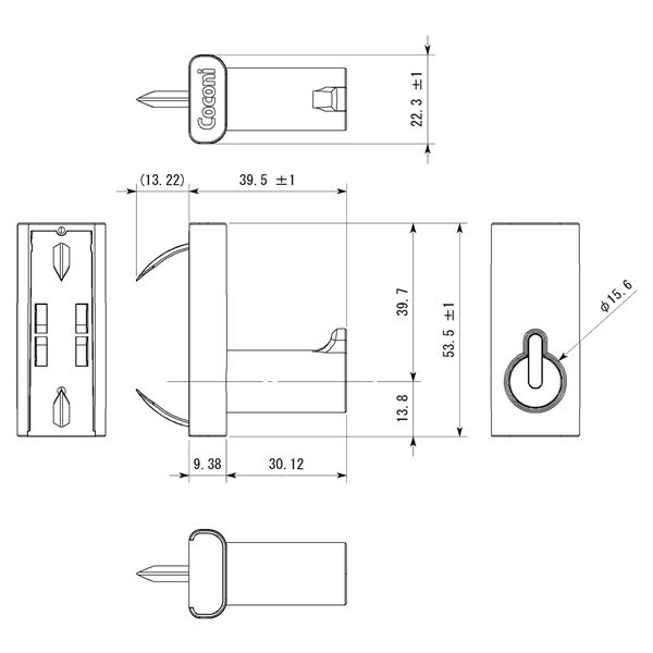 SPG　Coconi（ｱｲﾑﾌｯｸ）　壁付けﾌｯｸ　CC-501RE　レッド　2個入【SPG】