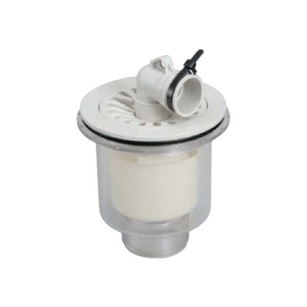 SPG洗濯機防水パン排水トラップ　樹脂製差し込み式タイプ　縦排水　CT-T　透明【SPG】