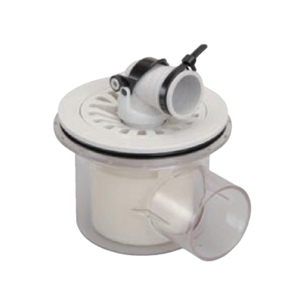 SPG洗濯機防水パン排水トラップ　樹脂製ワンタッチ式タイプ 　横排水　SCT-Y　透明【SPG】