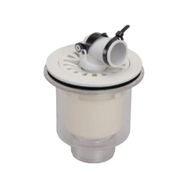 SPG洗濯機防水パン排水トラップ　樹脂製ワンタッチ式タイプ 　縦排水SCT-T　透明【SPG】