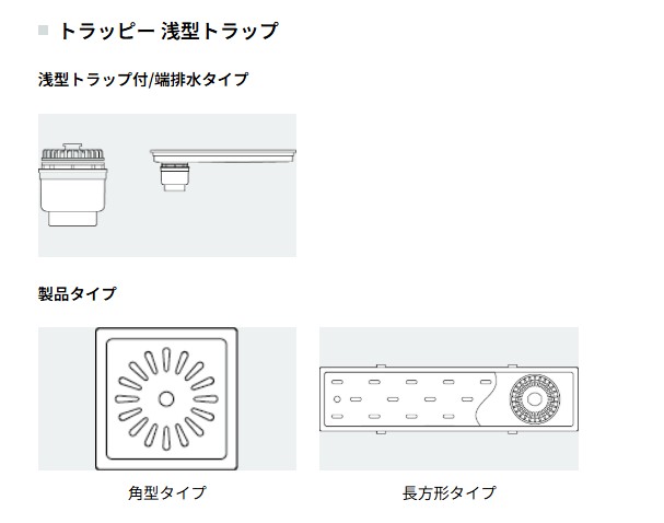 排水ユニット　トラッピー　浅型トラップ　SP-450　150mmタイプ【SPG】
